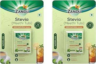 Zandu Stevia (Meethi Tulsi) Tablets- A Healthier Substitute for Sugar | Helps Maintain Healthy Sugar Levels & Healthy Weight (Pack of 100 Tablets x 2)