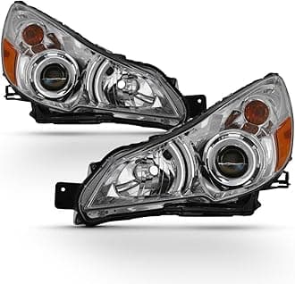 For 2010-2014 Subaru Legacy/Outback Daytime Running Lamp Projector Headlights Chrome Housing Clear Lens Full Set