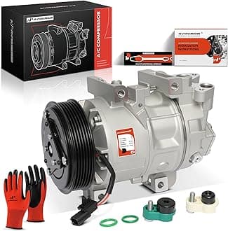 A-Premium Air Conditioner AC Compressor with Clutch Compatible with Nissan Altima 2.5L 2013-2018 - VCS141C Compressor, 6 Grooves, w/One Plug
