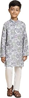 Pro-Ethic Style Developer Boy's Cotton Embellished Kurta Pajama for Baby Kids Ethnic Wear (S-166)