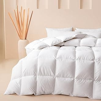 Cosybay Oversized Queen Size Feather Down Fiber Comforter Ultra Fluffy Duvet Insert, All Season White Cotton Cover Luxury Hotel Bed Comforter with Corner Tabs, 98x98 Inch
