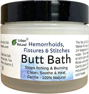 Urban ReLeaf Butt Bath ! Hemorrhoids, Fissures & Stitches. Stops itching & Burning. Clean, Soothe & Heal. The Easy Sitz Bath! Fast Relief! Healing Sea Salt. Gentle, Effective, 100% Natural