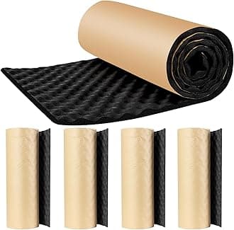 20 mm Insulation Mat, 5 Roll Auto Self-Adhesive Sound-proofing Foam Mat, Car Sound Deadening, Noise Acoustic Dampening, Moisture Proof Waterproof, 200 cm x 50 cm