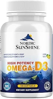 Nordic Sunshine High Potency Omega 1280mg, D3 25mg, 100 Softgels