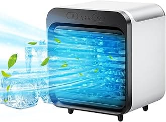 Portable Air Conditioner, Portable Desk Fan Air Conditioning Unit USB Fan with Water Tank 3-in-1 Personal Evaporative Coolers for Home Office & Room