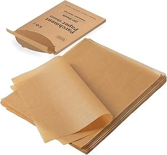 Katbite 200Pcs 18x26 inches Parchment Paper Sheets, Heavy Duty Unbleached Baking Paper, Pre-cut and Oil Proof Perfect for Steaming Cooking Bread Cake & Wrapping Foods