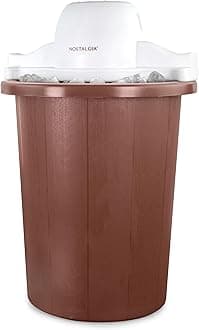 Electric Ice Cream Maker – Parlor Style, Old Fashioned Soft Serve Ice Cream Machine Makes Frozen Yogurt or Gelato in Minutes - Fun Kitchen Appliance – White & Dark Bown - 6 Quart