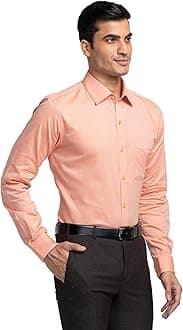 Raymond Men's Pure Cotton Solid Pattern Slim Fit Semi Cutaway Collar Full Sleeve Formal Shirt