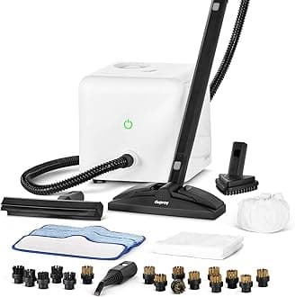 Dupray Neat Steam Cleaner with 27-Piece Accessory Kit - Heavy-Duty & Multi-Surface Cleaning for Floors, Tiles, Upholstery, Cars (includes 11 brass brushes)