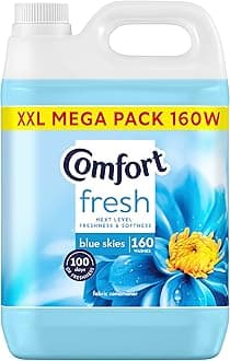 Comfort Fresh Blue Skies Fabric Conditioner Softener with Motion-Activated Fragrance Technology 100 Days of Freshness 160 washes (4.8 L)