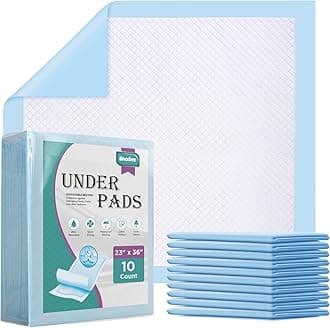 Disposable Bed Pads for Incontinence 23" x 36" - 10 Count, Leak-Proof Chucks Pads for Adults, Kids and Pets, Absorbent Disposable Underpads, Incontinence Bed Pads Disposable for Beds
