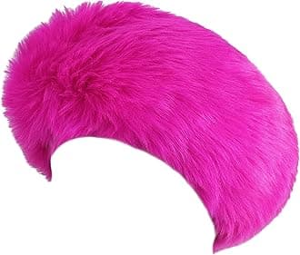 Winter Fluffy Faux Fur Headband Hat Ear Warmer Head Wrap Head Warmer for Women (Rose)