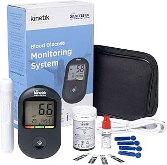 Kinetik Wellbeing Blood Sugar Monitor - Glucometer Kit for Diabetic Home Test...