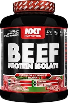 Beef Protein Isolate Powder - Protein Powder, Alternative to Whey Protein and Vegan Protein Powder, Halal, Lactose, Dairy, Gluten, and Soy Free - 1.8Kg Strawberry Watermelon
