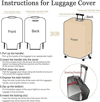 Meetravel Luggage Cover Washable Suitcase Cover Suitcase Protector Anti-scratch Fits 22-24 Inch Luggage (River Flower, M)