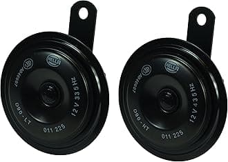 HELLA 011225871 Black 92mm 12V BX Disc Horn Kit (Universal Fit)