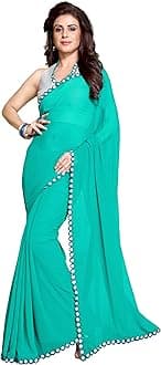 Mirchi Fashion Women's Mirror Border Latest Indian Bollywood Designer Saree Unstitched Blouse Piece