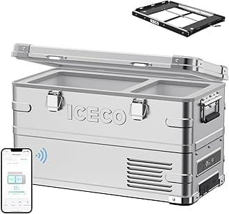 APL35 12V Refrigerator, 37Qt Dual Zone Portable Refrigerator Freezer Equipped SECOP Nano Compressor, -4℉-68℉, APP Control, 12/24V DC, Aluminum Fridge for Car, Camping|with Slider