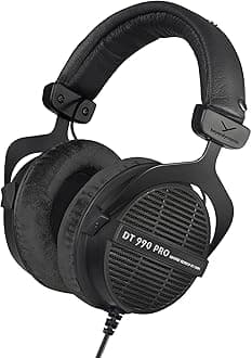 Dt 990 Pro Over-Ear Studio Monitor Headphones - Open-Back Stereo Construction, Wired (80 Ohm, Black (Limited Edition))