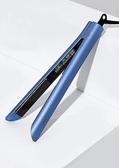 Luxe Hair Straightener 1’’ Ceramic Flat Iron for Professional Styling. Dual Voltage 110/240, for Straighten, Curl or Wave.(Blue Topaz)