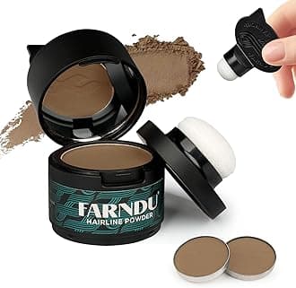 Hairline Powder 12g, Instantly Hair Root Touch Up, Hair Color Powder, Bald Spots Hair Color Concealer for Women & Men, 24-Hour Stain-Proof, Includes 2 Refills, for Thinning Hair, Light Brown