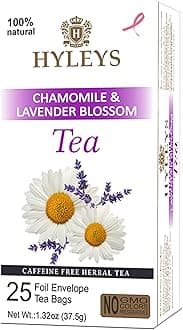 Sleep Lavender Blossom Herbal Tea - Nighttime Relaxation Blend, 100% Natural, Caffeine-Free, Sugar-Free, Gluten-Free, Dairy-Free, GMO-Free, Decaf - 25 Tea Bags