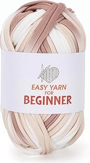 T-Shirt Yarn for Crocheting & Knitting - Chunky, Thick Fabric Yarn (100g) for Bags, Blankets, Cushions, Slippers & More - DIY Handmade Knitting Gift