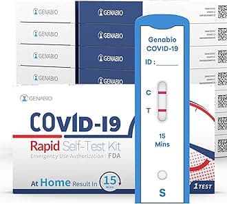 Genabio COVID-19 Antigen Rapid Self-Test Kit (14 Pack) – FDA EUA Authorized | 15-Minute At-Home Results | OTC Nasal Swab | Easy Self-Test (1 Pack, 14 Tests)