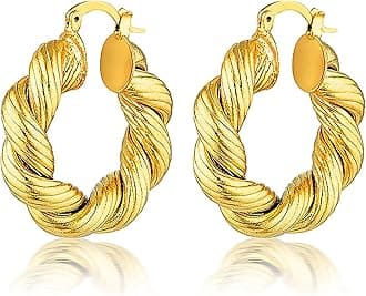 Chunky Gold Hoop Earrings for Women, 14k Gold Plated Thick Triple Hoop Earrings Hypoallergenic Trendy Chunky Gold Hoops Earrings Dainty Jewelry Gifts for Women