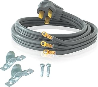 Eastman 4 Feet Electric Dryer Cord, 50 Amps 3-Prong Wire, 61241
