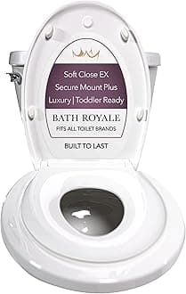 - BATH ROYALE Potty Training Seat - Soft Close, Kingsport BR721-00, Elongated White, Adult & Child Combo