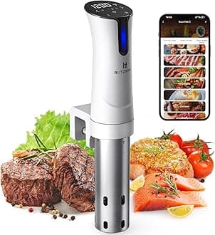 BLITZHOME Sous Vide Machine, WiFi APP Included, 1100W Sous Vide Cooker with Accurate Temperature & Timer, Stainless Ultra Quiet Precision Immersion Circulator Device, Kitchen Gadgets with Recipes