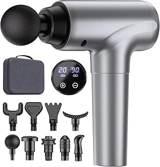 cotsoco Massage Gun Deep Tissue, Muscle Massage Gun with 9 Attachment Heads 20 Speeds & Silent Brushless Motor for Pain Relief, Handheld Percussion Back Massager Gun for Athletes