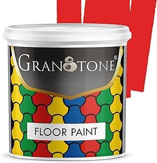 Floor paint for cement floor and tiles, Polyurethane and Acrylic Polymer Based Concrete Sealer, Anti-Slip, Thick & Durable tile paint 1 L,SIGNAL RED