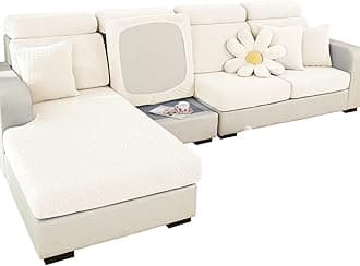 MIFXIN Magic Sofa Cover Couch Cushion Covers Stretch Universal Elastic L Shape Sofa Sectional Cushion Slipcover Chaise Lounge Furniture Protector (Weave White, 2-Seater Cushion Cover)