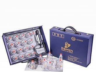 (17 CUPS) - Hansol Cupping Therapy Equipment Set with Pumping Handle 17 Cups (Made in Korea)