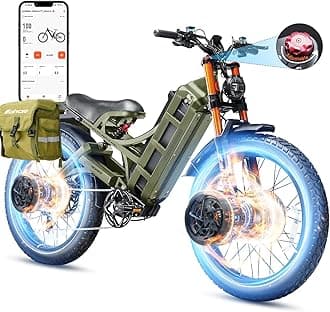 eAhora 2025 Romeo Pro 3/ Pro 2 5600W/ 4000W 46-50MPH Dual Motor Electric Bike for Adults, 80/70Ah/200+ Miles Long Range Electric Bike, 26'' Puncture-Proof Tire, 7-Speed Pedal Assist UL Certificate