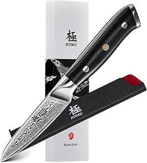 Paring Knife - 3.5" - Shogun Series - Japanese Style VG10 Steel Core Damascus Blade - with Sheath & Case