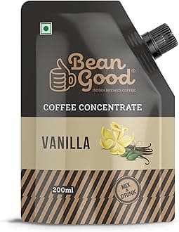 Bean Good Cold Coffee Concentrate - Vanilla Flavour- Serves 15 Cups – 200ml -100% Pure Coffee - Just Add Cold Milk/Sugar