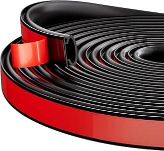 8M Black D-Shape Rubber Weather Stripping Door Seal Strip Draught Excluder for Doors,Self-Adhesive Waterproof Soundproof Door Seal Strip Weather Stripping for The Protection of Large Gap Door Frames