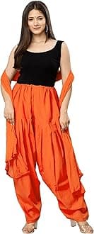 Woman's Plain Cotton SEMI Patiala Salwar with Dupatta|| Free Size || Plain Patiala || SEMI Patiala Pants || Solid Cotton Patiala || Patiyala
