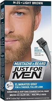 Just For Men Brush-In Mustache, Beard And Sideburns, Light Brown - Kit ( Pack of 2 )