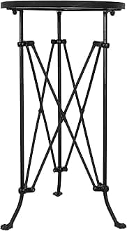 Creative Co-op EC0113 Round Metal Accent Table, 25", Black