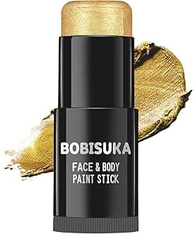 Gold Face Paint Stick, Waterproof Metallic Golden Full Body Paint Sticks, Blendable Painting Kit for Halloween Makeup SFX Cosplay Special Effects Fancy Parties Cosplay Costume Stage