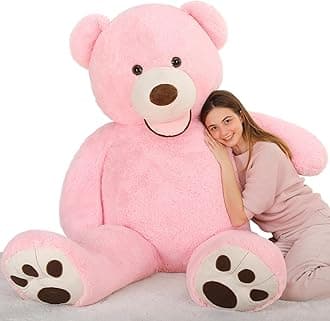 MaoGoLan Giant Pink Teddy Bear 6ft Stuffed Animal - Adorable Smiling Face Large Teddy Bear Plush - Life Size Teddy Bear Gift for Valentines Day,Anniversary,Birthday