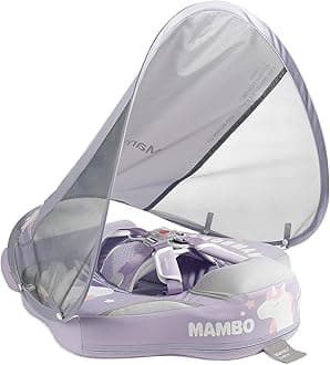 Mambobaby Float with Canopy, Non-Inflatable Swim Trainer for Infants and Todd...