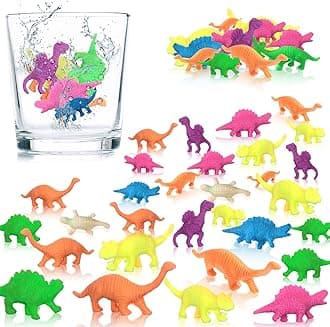 Zhanmai 48 Pieces Water Growing Dinosaurs Party Favors Expandable Dinosaurs Toy Water Animals Toys Aquatic Dinosaur Toy Set Colorful Expanding Dinosaur Gift for Party Present