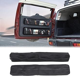 Aunginsy 2Pcs Trunk Organizer Compatible with Toyota FJ Cruiser 2007-2024 Rear Tailgate Storage Bag Organizer Back Door Panel Storage Pockets Box Multi-Compartment Oxford Cloth Expansion Accessories