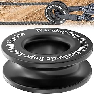 Winch Snatch Recovery Ring, Heavy Duty 66000 Lbs Break Strength Snatch Block Ring, Towing Rcovery Snatch for Soft Shackle and Synthetic Rope, Compatible with ATV UTV SUV Truck Off-Road Vehicle (Black)