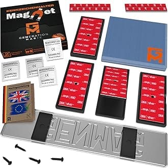 2x Magnetic Number Plate Holder [Extra Strong & Universal] Frameless License Plate Holder for Cars | Magnetic Number Plate Kit | Invisible Car Registration Plate Frames | Removable